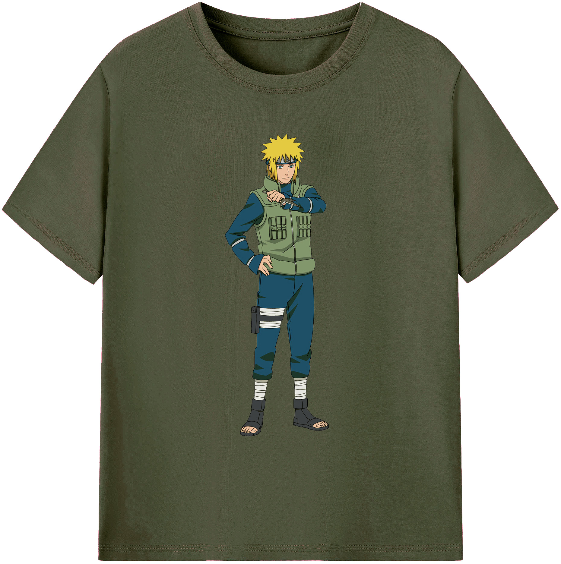（画像用） NARUTO -ナルト- 波風 ミナト Namikaze Minato 綿100％ メンズ半袖Tシャツ｜肌触りやわらか＆通気性